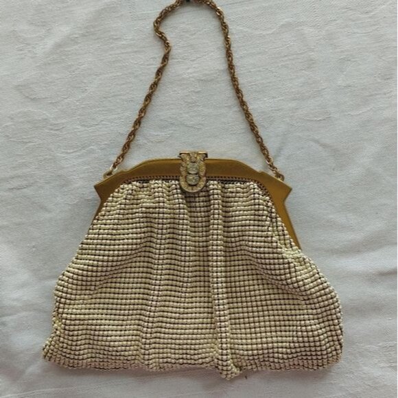 Whiting & Davis 1940s Ivory Rhinestone Vintage Bag - Picture 3 of 7